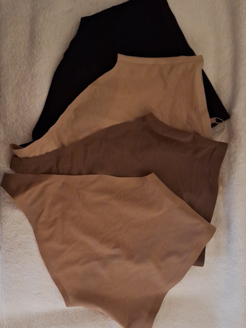 SKIMS High Waisted Thong Shapewear Panty Bundle in Black and Neutral Browns - M